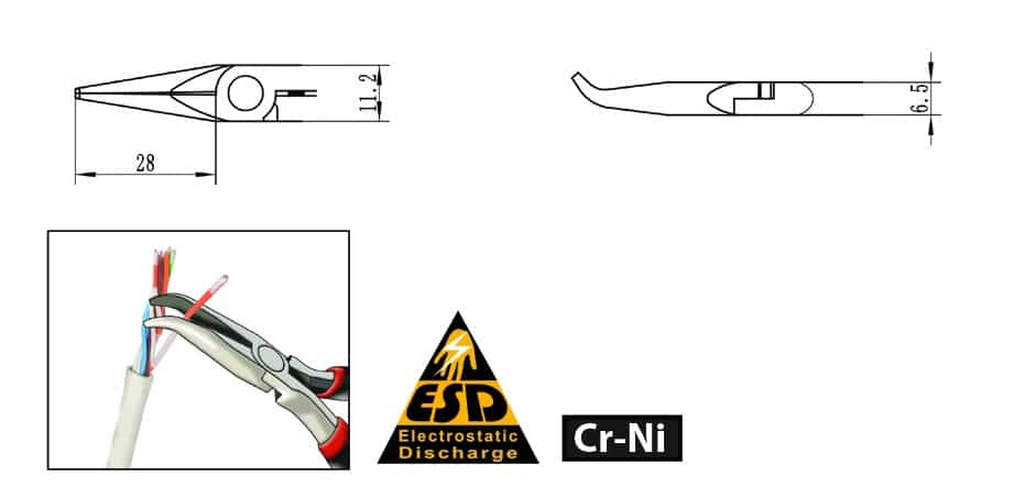 Curved nose pliers with smooth jaws - Image 2