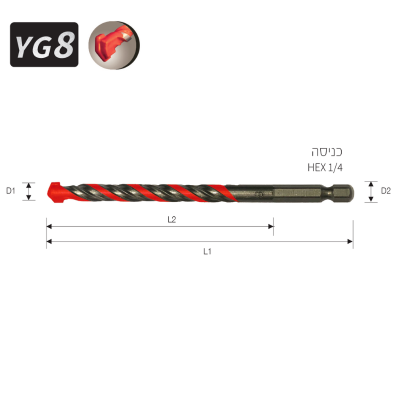 Impact drill bit “1/4 Universal B.Tech 0504020