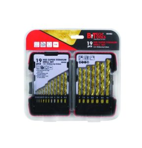 M2 HSS Titanium Coated Drill Bit Set (each 0.5) - 19 pcs B.tech 0504062