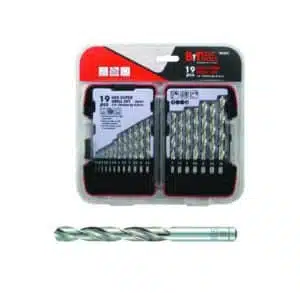 PRO M2 HSS drill bit set, sizes 1-10 mm (each 0.5) - 19 pcs B.tech 0504061
