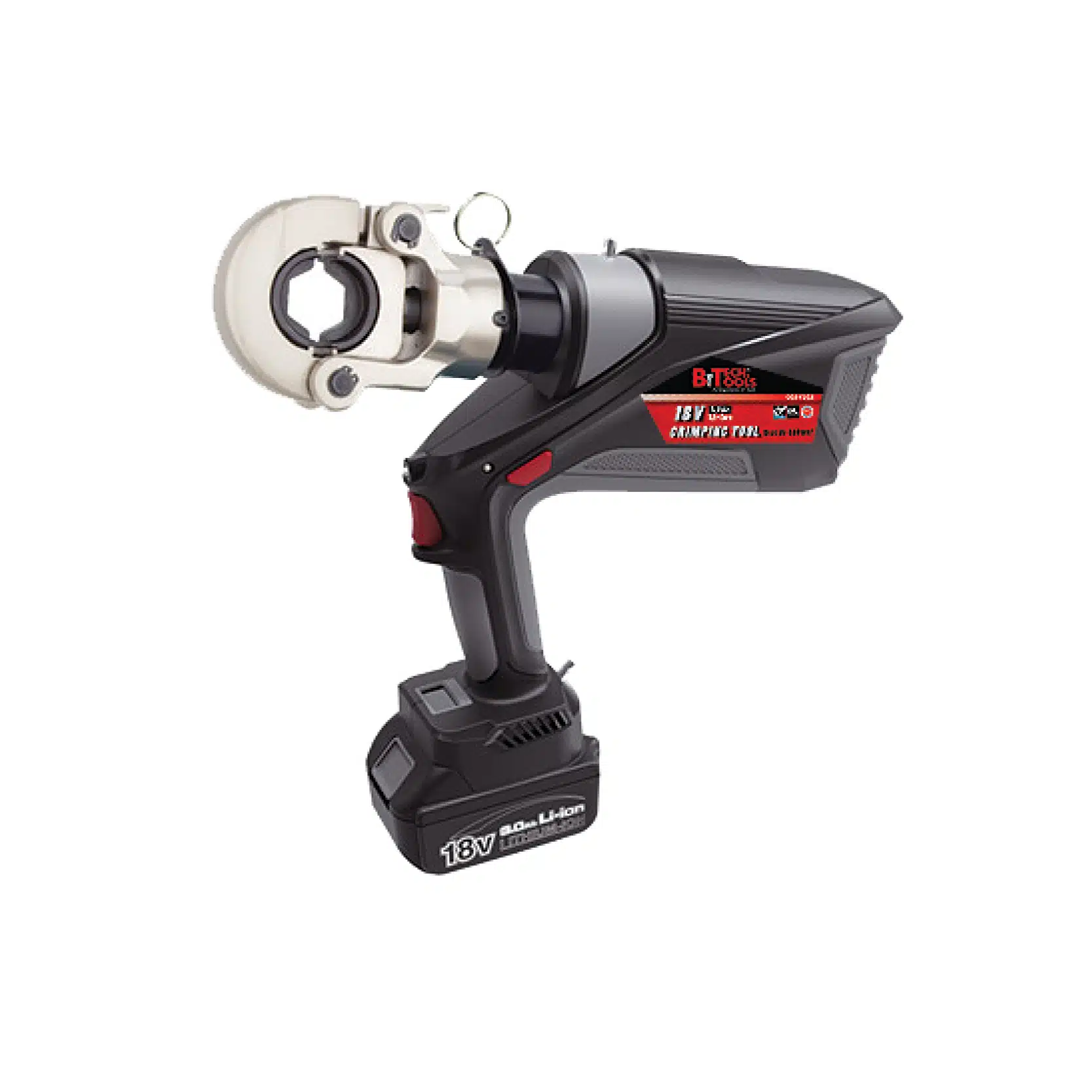 Rechargeable cable lug crimper 18V DIN Lithium for copper and aluminum, crimping capacity 60KN B.Tech 0501252