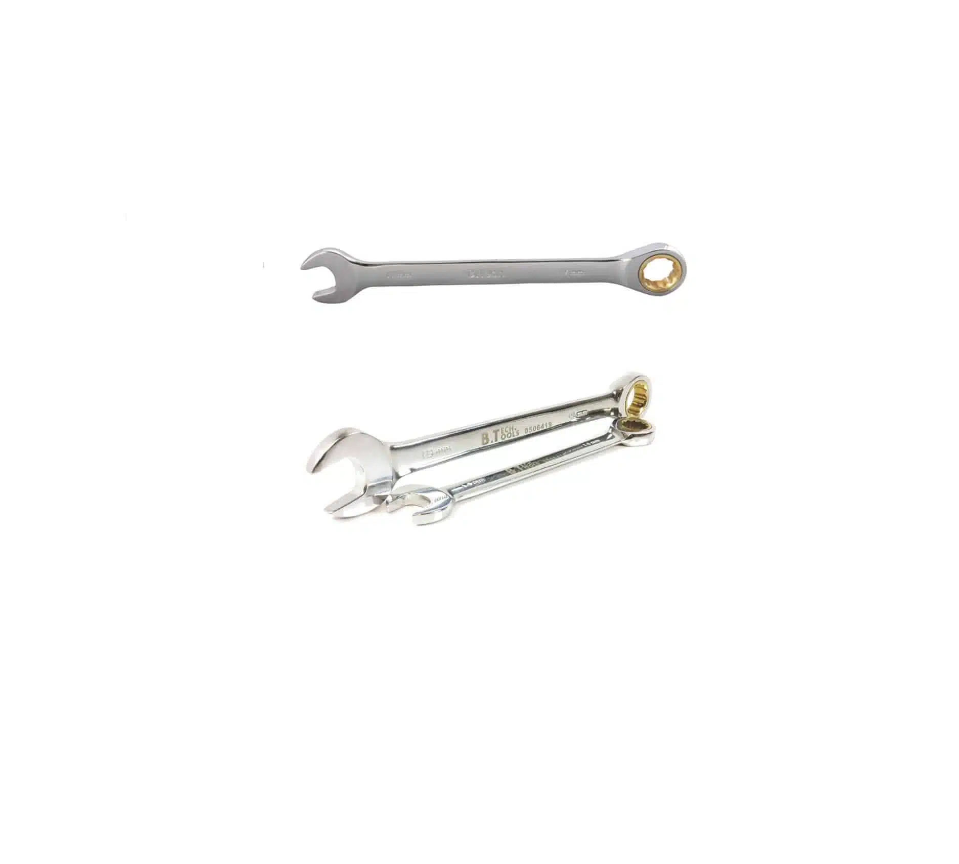 Open ring gold ratchet T42 with 5 degree upward movement