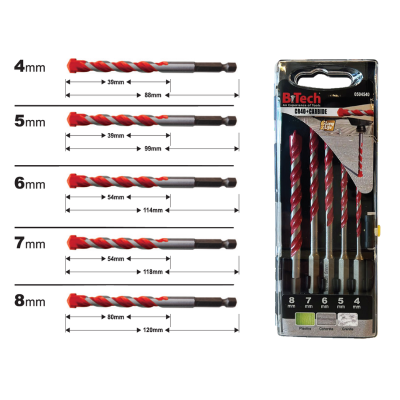 B.Tech 5-Piece Multi-Universal Impact Drill Set 0504540