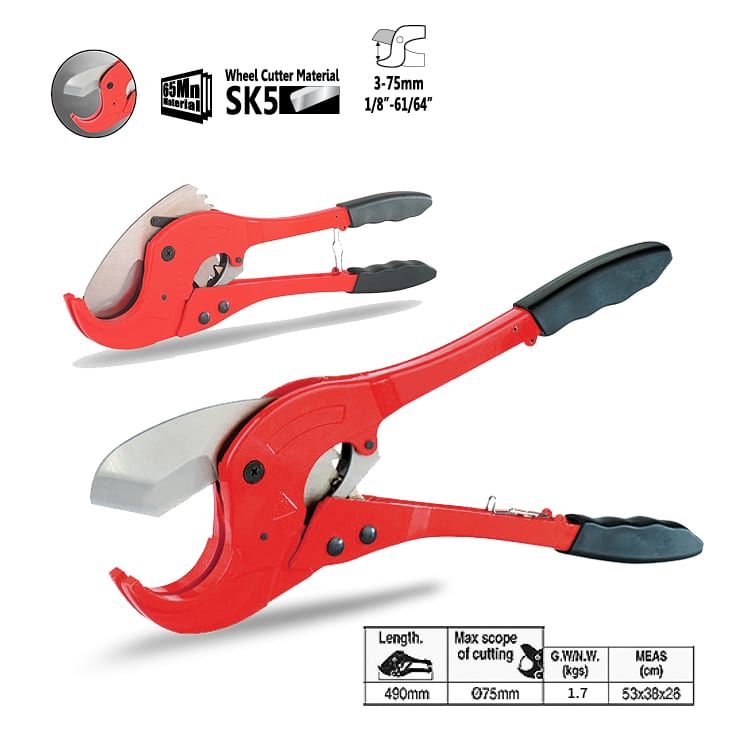 Ratchet pipe cutter 65Mn size 3-75 mm