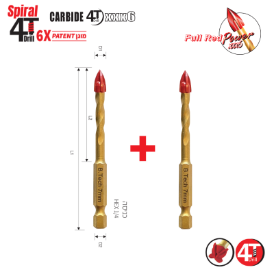Universal 4T Impact Drill Bit Red Head B.Tech 0507704