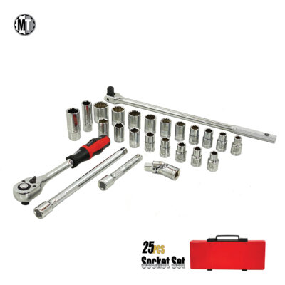 Socket and accessory set 25 pieces inches and mm DR 1/2 B.Tech 0505505