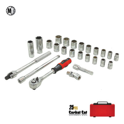 Socket and accessory set 26 pieces inches and mm DR 3/8 B.Tech 0505518